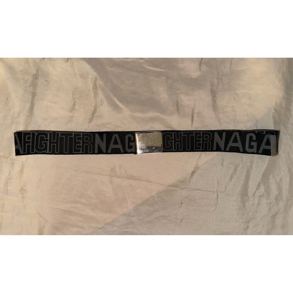 NAGA Fighter web woven black‎ and gray buckle down belt